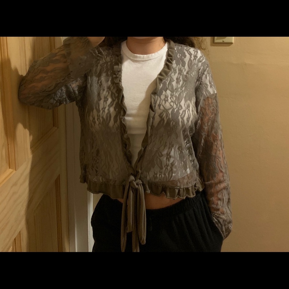 Grey, lace cover-up